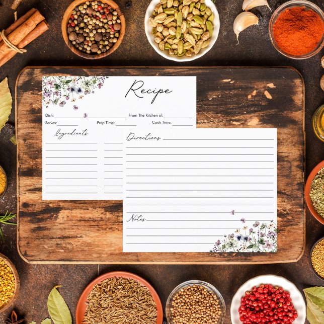 Cartão de Receita Floral de Florim Púrpura de Água (In situ)