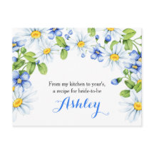 Cartão de Receita Floral de Margarida Branca de Co