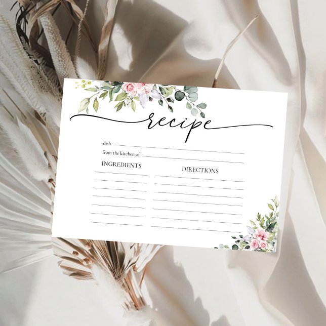 Cartão de Receita Grande com Verde Folhagem Rosa C (Criador carregado)