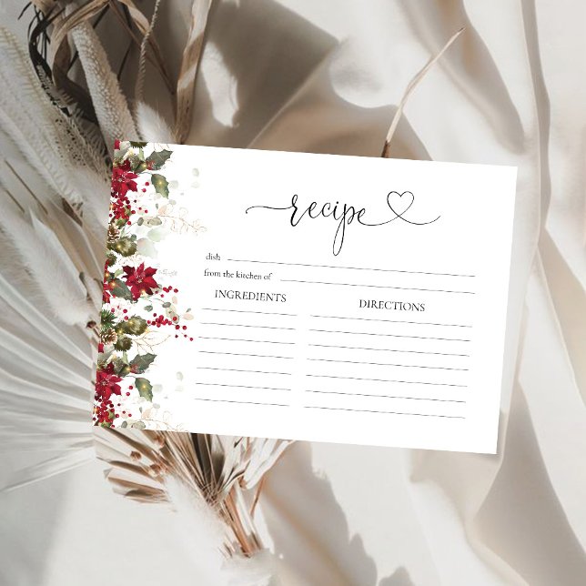 Cartão de Receita Grande da Poinsettia Vermelha de (Criador carregado)