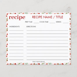 Cartão de Receita Mediterrânica de Pomegranato de