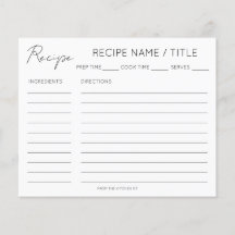 Cartão de Receita Mínima Moderno