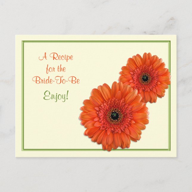 Cartão de receita para a noiva a ser (Frente)