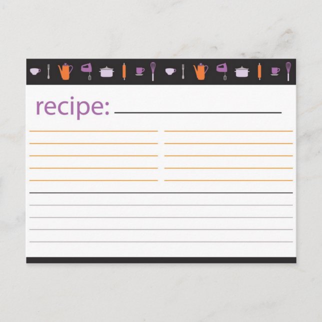 Cartão de Receita para Chá de Noiva (Frente)