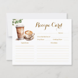 Cartão de Receita para Chá de Noiva Coffee Love is