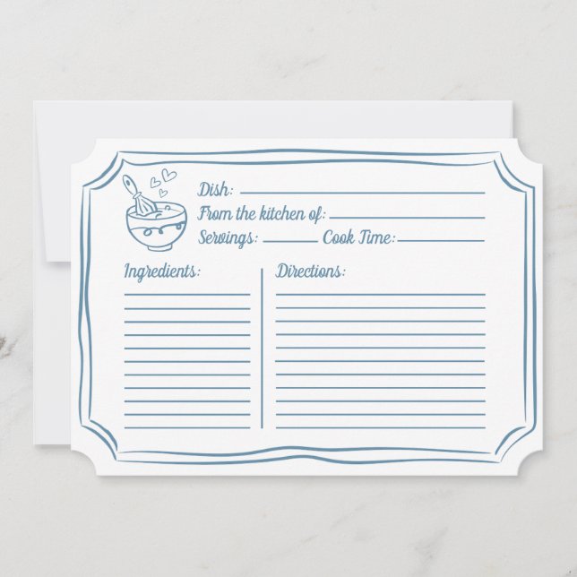 Cartão de Receita para Chá de panela Whimsical Dus (Frente)