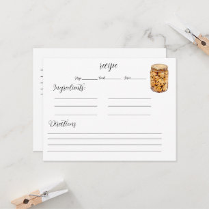 Cartão de Receita para Cookies