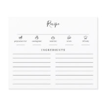 Cartão de Receita para Inserir em Chá de Noiva Min