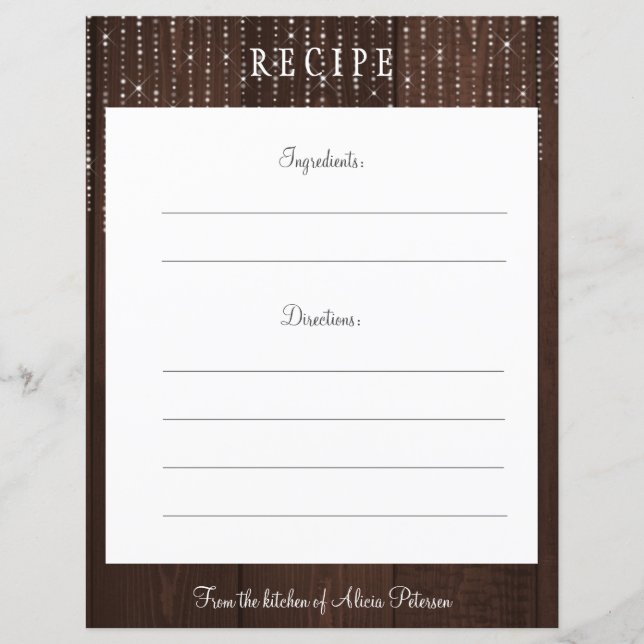 Cartão de receita para lanços marrom-elegantes rus (Frente)