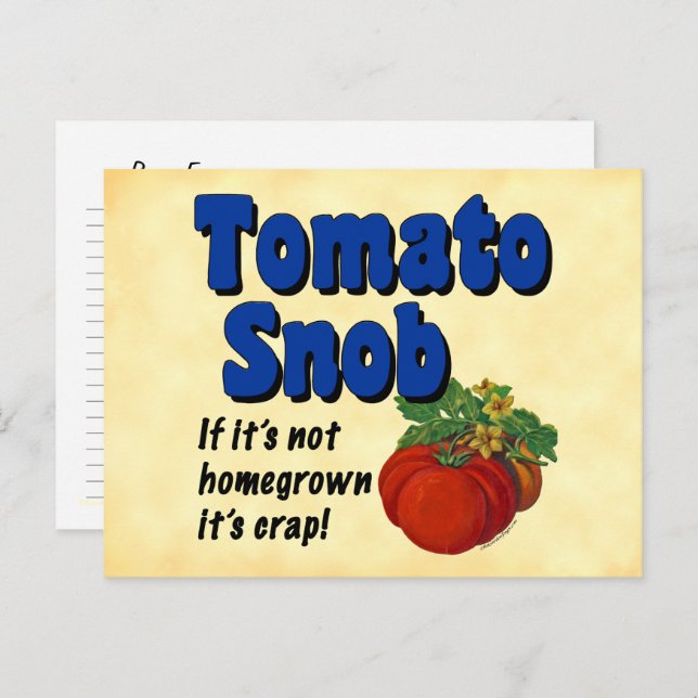 Cartão de Receita Personalizada do Tomato Snob (Frente/Verso)
