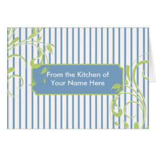 Cartão de Receita Personalizado de Faixa Azul e Ve