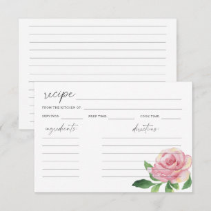 Cartão de receita - Rosa em Aquarela
