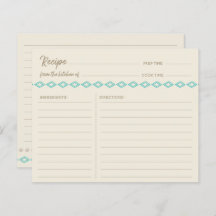 Cartão de Receita Simples Padrão de Ouros de Teal 