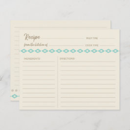 Cartão de Receita Simples Padrão de Ouros de Teal 