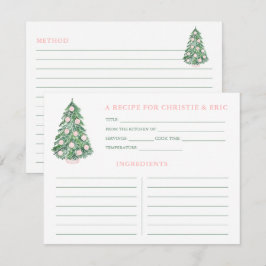 Cartão De Receita Verde E Rosa Chá de casamento Fe