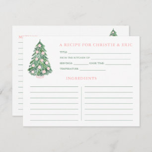 Cartão De Receita Verde E Rosa Chá de casamento Fe