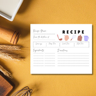 Cartão de receitas essenciais de cozinha convencid