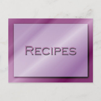 Cartão de Receitas Tons de Roxo