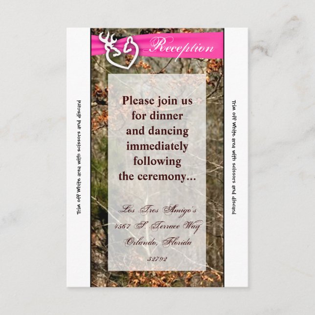 Cartão de Recepção 3,5x7 Casal de Veados Fêmea e M (Frente)