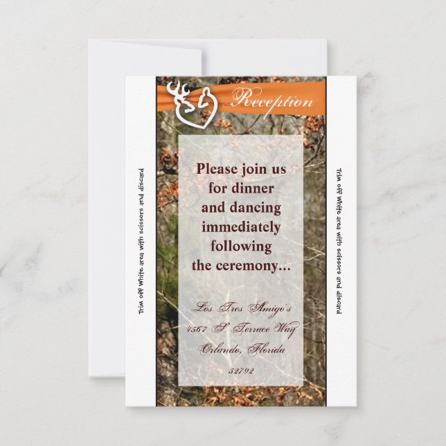 Cartão de Recepção 3,5x7 Casal de Veados Fêmea e M (Frente)