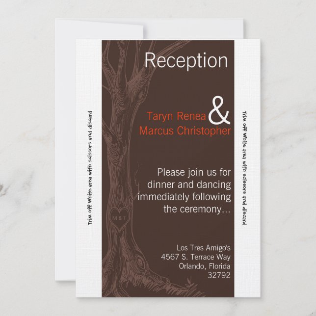 Cartão de Recepção 3,5x7 Folha de Outono Inicial (Frente)