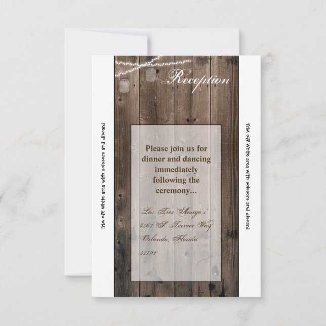 Cartão de recepção 3,5x7 Luzes de cordão em jarro  (Frente)