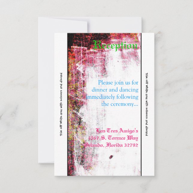 Cartão de Recepção 3.5x7 Neon Grunge Arranhão Cor  (Frente)