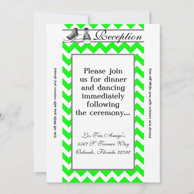 Cartão de Recepção 3.5x7 Tênis Teenano Chevron (Frente)