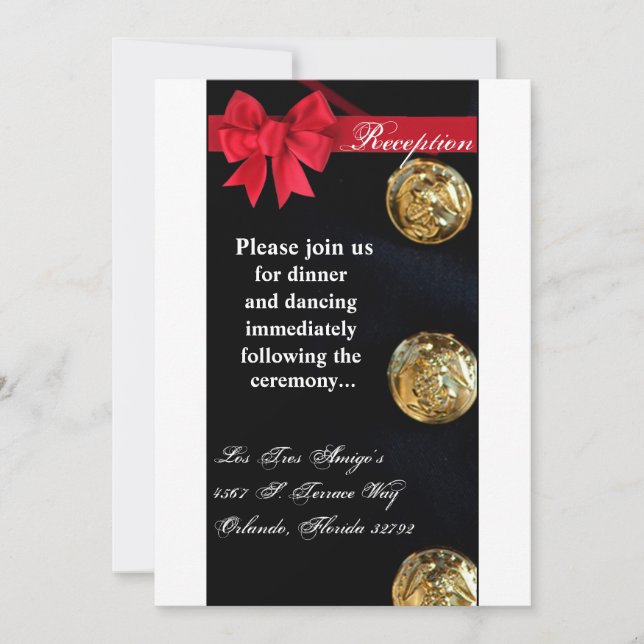 Cartão de recepção 3,5x7 Uniforme Azul-Marinho de  (Frente)