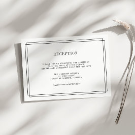 Cartão de Recepção Atemporal Preto e Branco