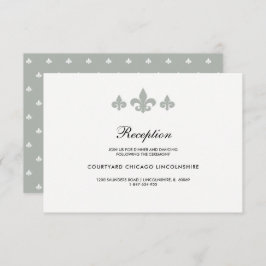 Cartão de Recepção Branca de Cinzas Fleur-de-lis