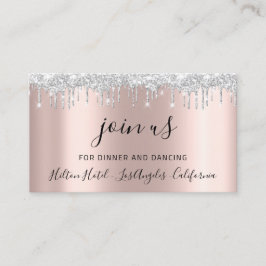 Cartão de Recepção Casamento Chuveiro de Noiva Ros