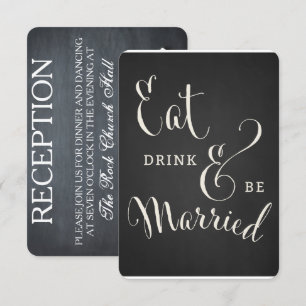 Cartão de Recepção Chalkboard Forever & Always