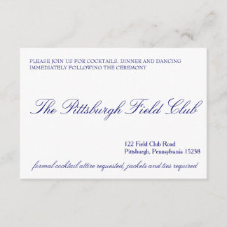 Cartão de recepção clássico