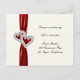 Cartão de Recepção Costume Hearts Red Ribbon