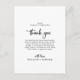 Cartão de Recepção de Agradecimento com Letra Rúst