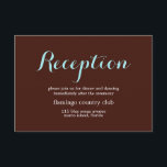 Cartão de Recepção de Casamento<br><div class="desc">Cartão de recepção de casamento elegante e sofisticado.</div>