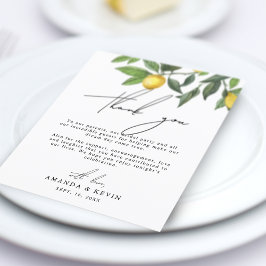 Cartão de Recepção de Casamento Agradecendo com Li