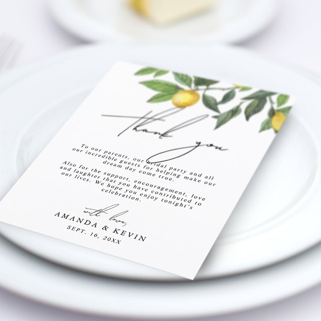 Cartão de Recepção de Casamento Agradecendo com Li (Criador carregado)