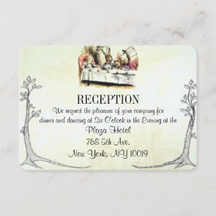 Cartão de Recepção de Casamento Alice no País das
