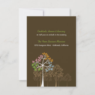 Cartão de Recepção de Casamento Árvores Floresta Q