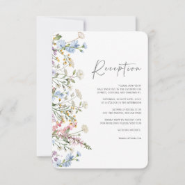 Cartão de Recepção de Casamento Boho Flor Silvestr