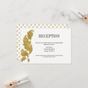 Cartão de Recepção de Casamento Classic Gold Crest