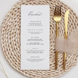 Cartão de Recepção de casamento Clássico do Menu d<br><div class="desc">Nosso cartão de menu personalizado apresenta uma caligrafia moderna para a maneira perfeita de informar seus convidados sobre suas escolhas de refeições no seu casamento ou evento. Este item faz parte da nossa coleção Goldie G100,  por favor,  compre a nossa loja para produtos correspondentes.</div>