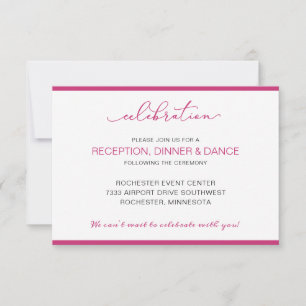Cartão de Recepção de Casamento com Breve Ordem de