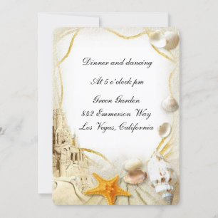 Cartão de Recepção de Casamento com Castelo de Are