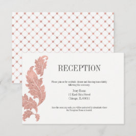 Cartão de Recepção de Casamento com Crista de Rosa