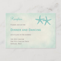Cartão de Recepção de Casamento com Estrela do Mar