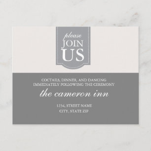 Cartão de recepção de casamento com fita personali