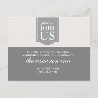 Cartão de recepção de casamento com fita personali